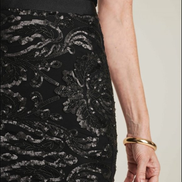 Pure Collection Black Sequin Skirt - Picture 4 of 5